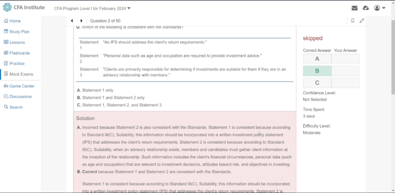 CFA 2024 Level 1 Mock Exam Examen simulat CFA 2024 Nivelul 1