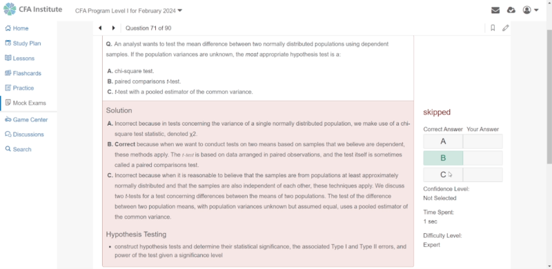 Examen simulat CFA 2024 Nivelul 1