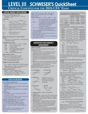 2024 CFA 3. līmeņa Schweser Quicksheet