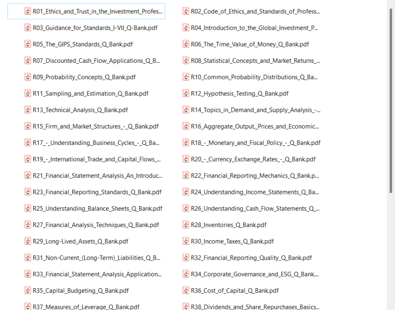 IFT CFA 2024 nivå 1 spørsmålsbank