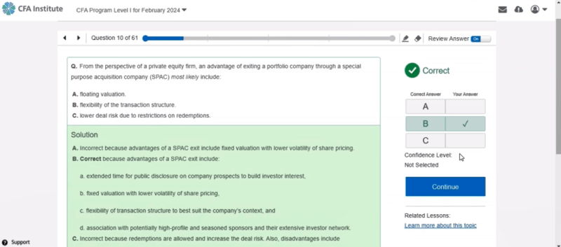 CFA gyakorlati csomag