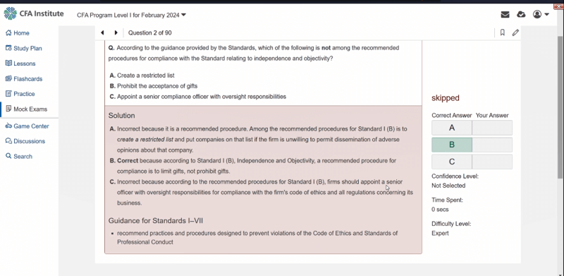 CFA gyakorlati csomag