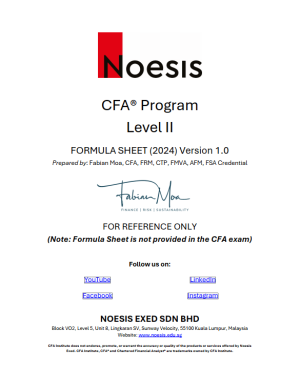 Noesis CFA 2. līmeņa formulas lapa 2024