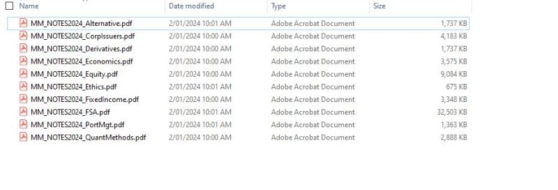 2024 CFA 1. līmenis Mark Meldrum Piezīmes ar formulu lapu