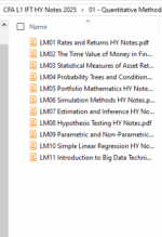 CFA 2025 IFT High Yield Študijske opombe 1. stopnje