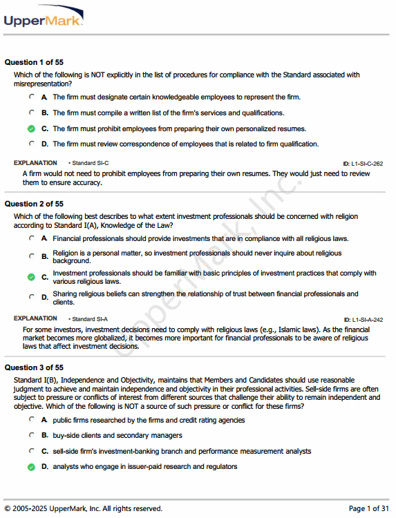CAIA Uppermark 2025 Level 1 Qbank CAIA 2025 UpperMark Question Bank Level 1