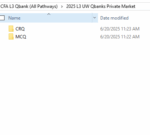 CFA 2025 UWorld Question Bank Percurso dos mercados privados de nível 3