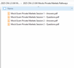 CFA 2025 UWorld Mock Exam Level 3 Private Markets Pathway