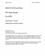 2026 CFA Level 3 IFT Mock Exam: Portfolio Management Pathway