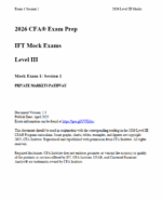 2026 CFA Level 3 IFT Mock Exam: Private Markets Pathway