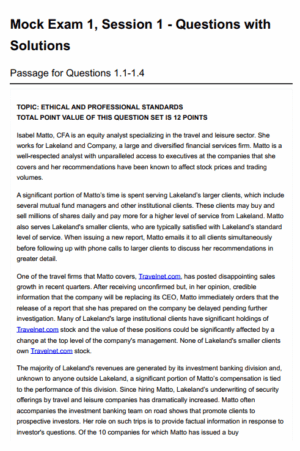 CFA 2026 Level 3 Salt Solutions Mock Exams (Portfolio Management Pathway)