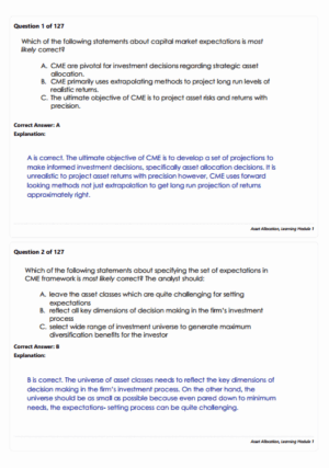 CFA 2026 Finquiz Question Bank Level 3 Portfolio Management Pathway